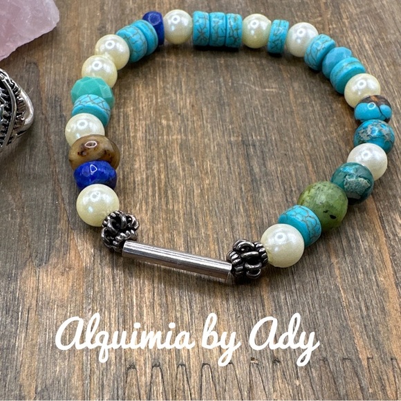 Multi Turquoise beaded bracelet /protection and peace/ - Picture 1 of 6